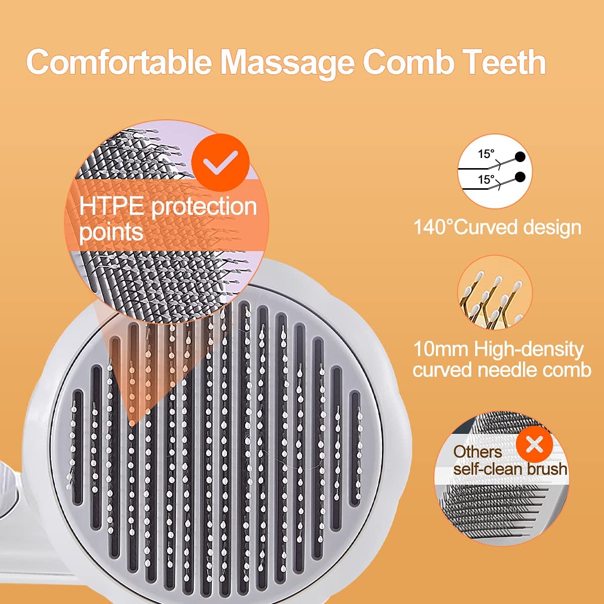 Pet Cat Dog Grooming Massage Self-Cleaning Brush Comb