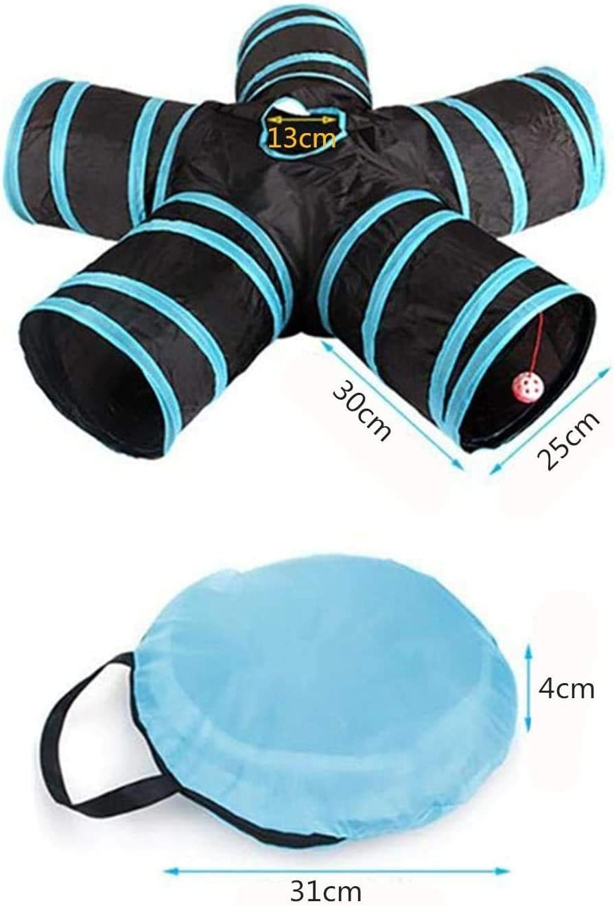 5 Way Cat Tunnel Toy Foldable With Bells