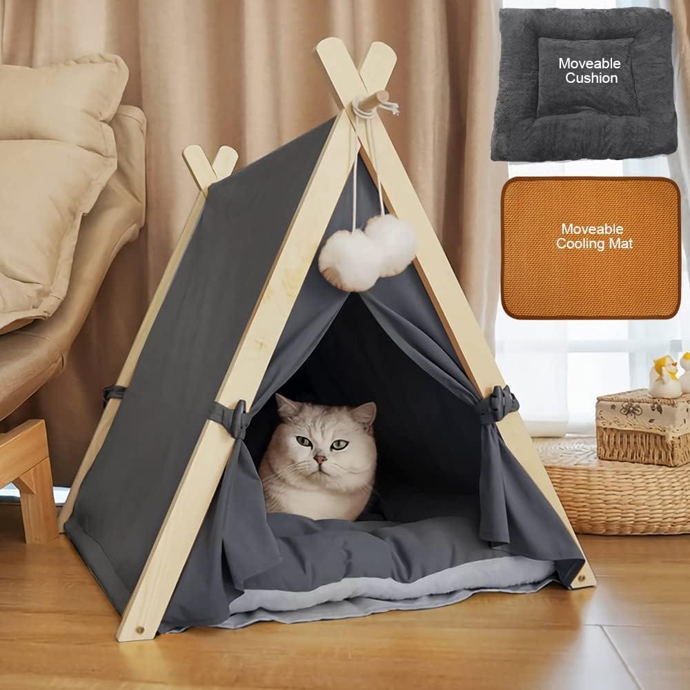 Large Washable Canvas Pet Cat Dog Tent House