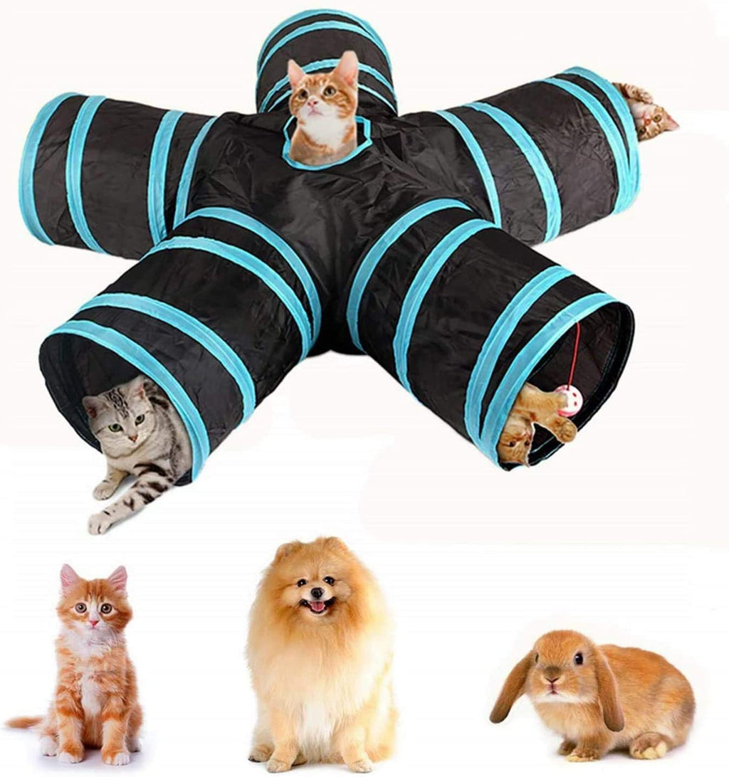 5 Way Cat Tunnel Toy Foldable With Bells