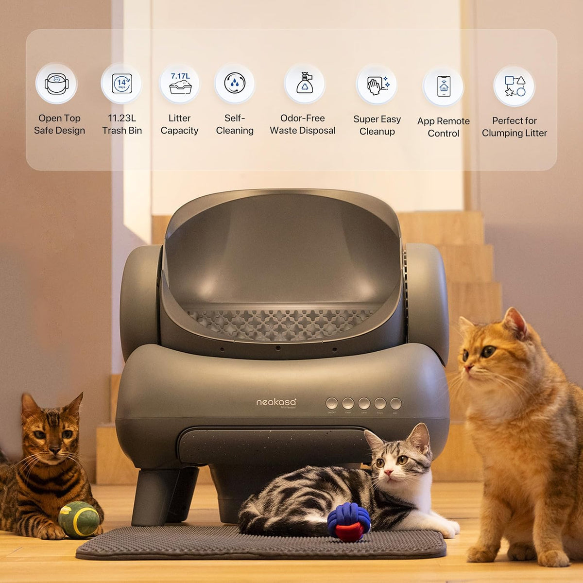 Neakasa M1 Plus Smart Self-Cleaning Cat Litter Box with App Control & Odor-Free Waste Disposal