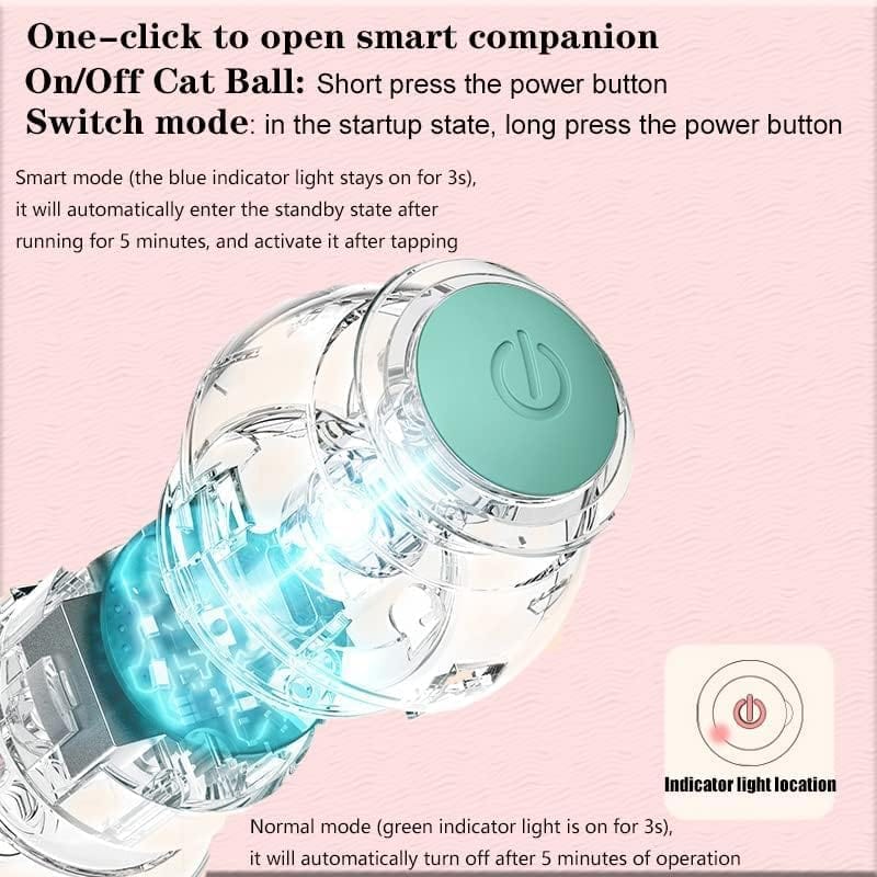 360° Rotating Interactive Cat Toys Ball with LED Lights