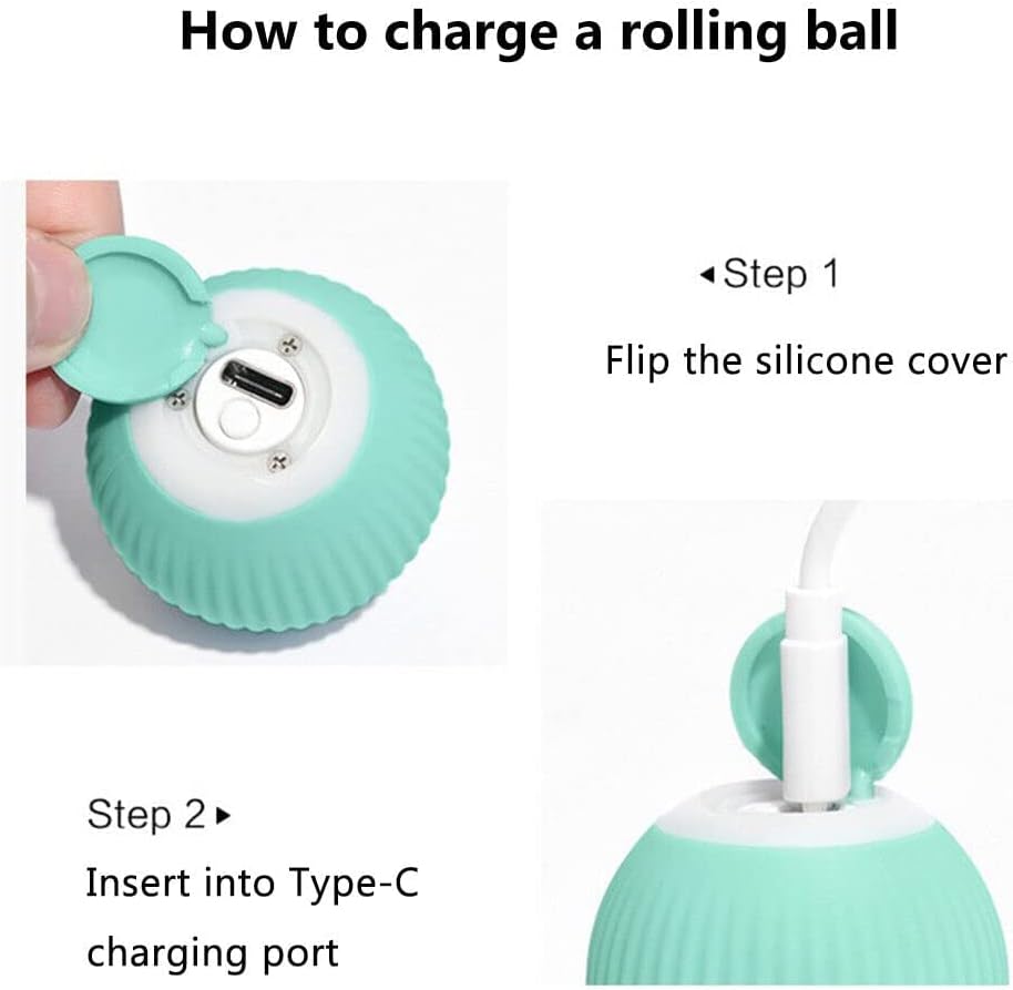 360° Rotating Interactive Cat Toys Ball with LED Lights